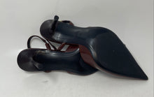 Load image into Gallery viewer, Zara Womens Brown Leather Buckle Pointed Toe Slingback Heels Size EUR 40