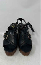 Load image into Gallery viewer, Vince Camuto Womens Black Brown Wedge Heel Open Toe Ankle Strap Sandals Size 6 M