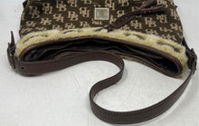 Load image into Gallery viewer, Brentano Womens Brown And Beige Monogram Jacquard Outer Pockets Shoulder Purse
