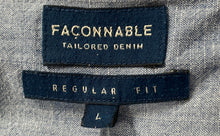 Load image into Gallery viewer, Faconnable Tailored Denim Mens Multicolor Plaid Regular Fit Button-Up Shirt Sz L