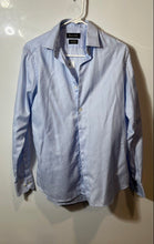 Load image into Gallery viewer, Massimo Dutti Mens Light Blue Long Sleeve Easy Iron Dress Shirt Size 15