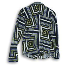 Load image into Gallery viewer, 7th Avenue New York & Company Womens Blue Black Multicolor Shirt Size M
