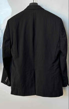 Load image into Gallery viewer, Lauren Ralph Lauren Mens Black Striped Single-Breasted Two-Button Blazer Sz 38S