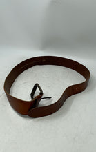 Load image into Gallery viewer, H&M Mens Brown Leather Square Buckle Adjustable Dress Belt Size 35-36