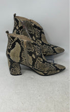 Load image into Gallery viewer, Marc Fisher Womens Retta Beige Black Animal Print Leather Ankle Booties Size 8M