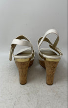 Load image into Gallery viewer, Guess Womens White Leather Peep Toe Hook & Loop High Wedge Platform Heels Size 9
