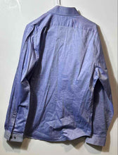 Load image into Gallery viewer, Express Mens Blue Cotton Pockets Collared Long Sleeve Dress Shirt Size L