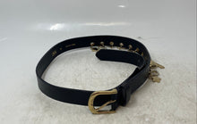 Load image into Gallery viewer, Zara Womens Black Faux Leather Grupo Inditex Fashion Belt With Gold Accessories