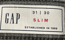 Load image into Gallery viewer, Gap Mens Black Denim Dark Wash Pockets Slim Fit Straight Leg Jeans Size 31x30