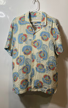 Load image into Gallery viewer, Zara Mens Multicolor Geometric Short Sleeve Collared Button-Up Shirt Size Large