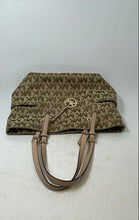 Load image into Gallery viewer, Michael Kors Womens Jet Set Brown Signature Logo Print Shoulder Tote Purse