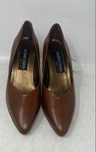 Load image into Gallery viewer, Norma Carini Womens Brown Leather Pointed Toe Slip-On Pump Heels Size 9M