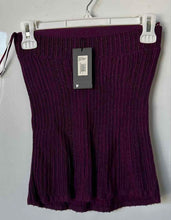 Load image into Gallery viewer, Armani Exchange Womens Purple Sparkle Ribbed Cropped Tube Top Size M With Tag