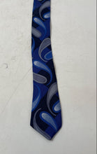 Load image into Gallery viewer, Perry Ellis Mens Blue Paisley Print Adjustable Track Bar Designer Tie