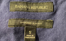 Load image into Gallery viewer, Banana Republic Mens Long Sleeve Blue Untucked Slim Fit Button-Up Shirt Size S