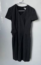Load image into Gallery viewer, Hugo Boss Womens Gray V-Neck Short Sleeve Back Zip Sheath Dress Size 4