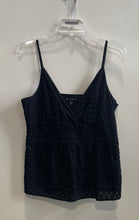 Load image into Gallery viewer, Banana Republic Womens Black Textured Sleeveless V-Neck Peplum Tank Top Size L