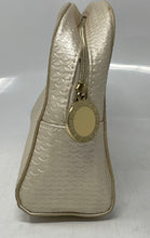 Load image into Gallery viewer, Bvlgari Womens Cream Embossed Zipper Travel Makeup Cosmetic Bag