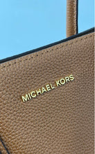 Load image into Gallery viewer, Michael Kors Womens Brown Leather Bottom Studs Shoulder Strap Satchel Handbag
