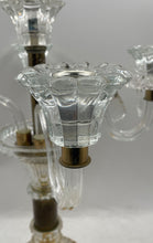 Load image into Gallery viewer, Home Decor Collectible Crystal Clear Gold-Tone Engraved Candelabra