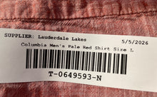 Load image into Gallery viewer, Columbia Mens Pale Red Cotton Short Sleeve Regular Fit Button-Up Shirt Size L