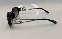 Load image into Gallery viewer, Women's Glossy Black/Gold Tone Sunglasses (NCL)