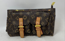 Load image into Gallery viewer, Lany Womens Brown Monogram Leather Outer Pockets Adjustable Strap Fanny Pack