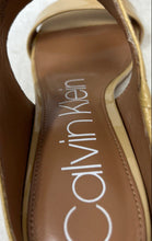 Load image into Gallery viewer, Calvin Klein Womens Cecily Beige Leather Slip-On Slide Sandals Size 8 M