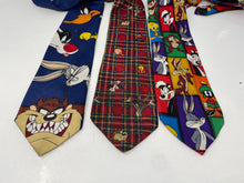 Load image into Gallery viewer, Lot Of 3 Pcs Looney Tunes Mens Multicolor Printed Adjustable Long Designer Ties