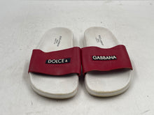 Load image into Gallery viewer, Authentic Dolce & Gabbana Kids White Red Slip-On Slide Sandals EUR 29/30 WORN