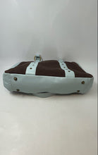 Load image into Gallery viewer, Frances & Grace Womens Brown Light Blue Double Handle Shoulder Bag