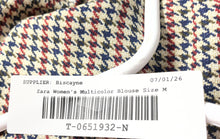 Load image into Gallery viewer, Zara Basic Womens Multicolor Houndstooth Tweed Long Sleeve Peplum Blouse Top M