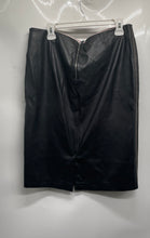 Load image into Gallery viewer, Zara Womens Black Faux Leather Zig-Zag Stitching Straight & Pencil Skirt Size XL