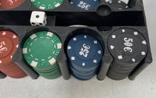 Load image into Gallery viewer, Texas Hold'em Poker Set Game 200 Chips Cards & Dice Pre Owned No Graded
