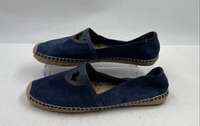 Load image into Gallery viewer, Authentic Tory Burch Womens Sidney Blue Leather Slip-On Espadrille Flats Sz 9.5M