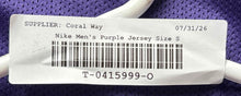Load image into Gallery viewer, Nike Mens Purple Black Colorblock Short Sleeve Crew Neck Dri-Fit Jersey Size S