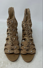 Load image into Gallery viewer, Sam Edelman Womens Yeager Beige Caged Block Heel Back Zip Strappy Sandals Size 9