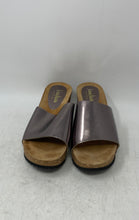Load image into Gallery viewer, Neiman Marcus Womens Silver Metallic Open Toe Wedge Slide Sandals Size EUR 37