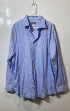 Load image into Gallery viewer, Michael Kors Mens Blue Regular Fit Airsoft Stretch Dress Shirt Size 18 34/35