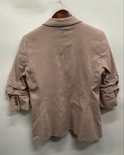 Load image into Gallery viewer, DKNY Womens Brown Striped Single Breasted Notch Lapel One-Button Blazer Size 10