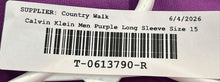 Load image into Gallery viewer, Calvin Klein Mens Purple Non-Iron Slim Fit Long Sleeve Dress Shirt Size 15 32/33