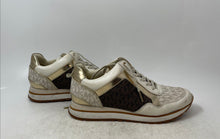 Load image into Gallery viewer, Michael Kors Womens Beige Brown Gold Signature Print Lace-Up Sneaker Shoes Sz 7