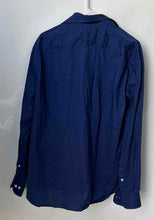 Load image into Gallery viewer, Tommy Hilfiger Mens Blue Printed Cotton Long Sleeve Slim Fit Dress Shirt Size XL