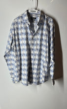 Load image into Gallery viewer, Bugatchi Mens Black White Checkered Long Sleeve Button-Up Shirt Size Large