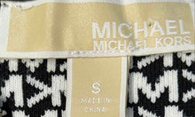 Load image into Gallery viewer, Michael Kors Womens Black White Logo Print Long Sleeve Sheath Dress Size S
