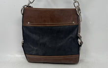 Load image into Gallery viewer, Chaps Womens Black And Brown Adjustable Strap Medium Crossbody Handbag