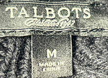 Load image into Gallery viewer, Talbots Womens Black Cable-Knit Long Sleeve Open Front Cardigan Sweater Size M