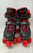 Load image into Gallery viewer, Roller Derby Boys Trac Star Black Red Adjustable Strap Roller Skates Size 3-6