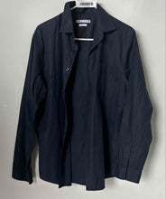 Load image into Gallery viewer, Zara Mens Blue Long Sleeve Collared Regular Fit Button-Up Shirt Size Large