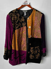 Load image into Gallery viewer, Indigo Moon Womens Multicolor Patchwork Long Sleeve Button Front Jacket Size 1X
